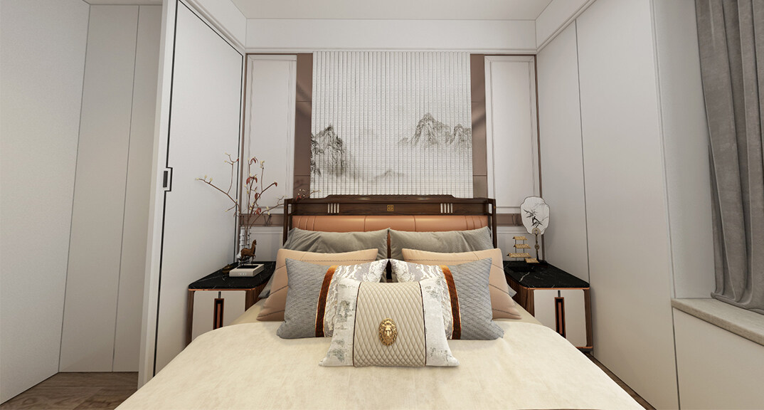 青安·海悅居86㎡二室二廳主臥新中式風格裝修案例效果圖.jpg